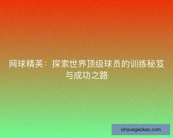 网球精英：探索世界顶级球员的训练秘笈与成功之路