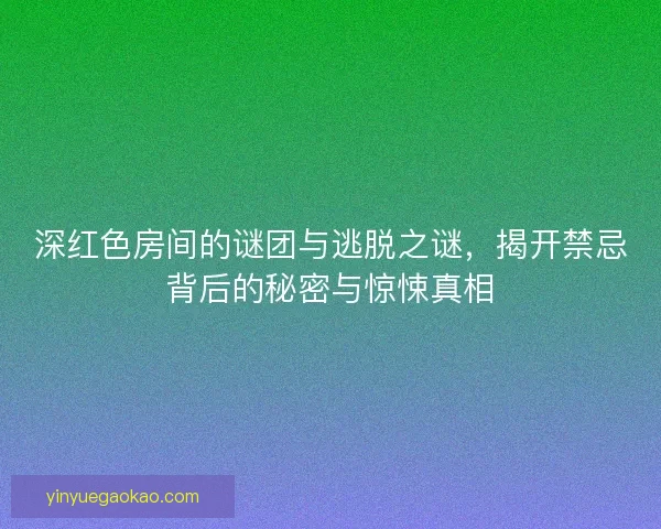 深红色房间的谜团与逃脱之谜，揭开禁忌背后的秘密与惊悚真相