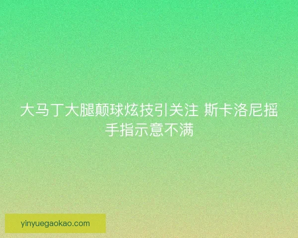 大马丁大腿颠球炫技引关注 斯卡洛尼摇手指示意不满