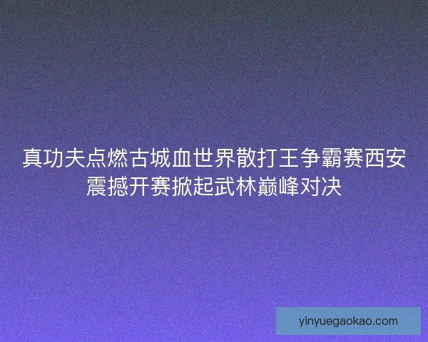 真功夫点燃古城血世界散打王争霸赛西安震撼开赛掀起武林巅峰对决